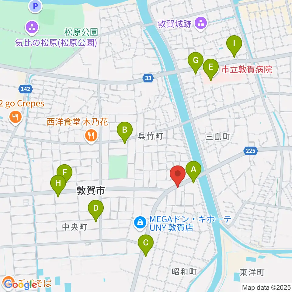 敦賀FM ハーバーステーション周辺のコンビニエンスストア一覧地図