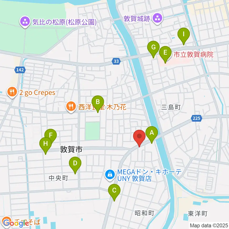 敦賀FM ハーバーステーション周辺のコンビニエンスストア一覧地図