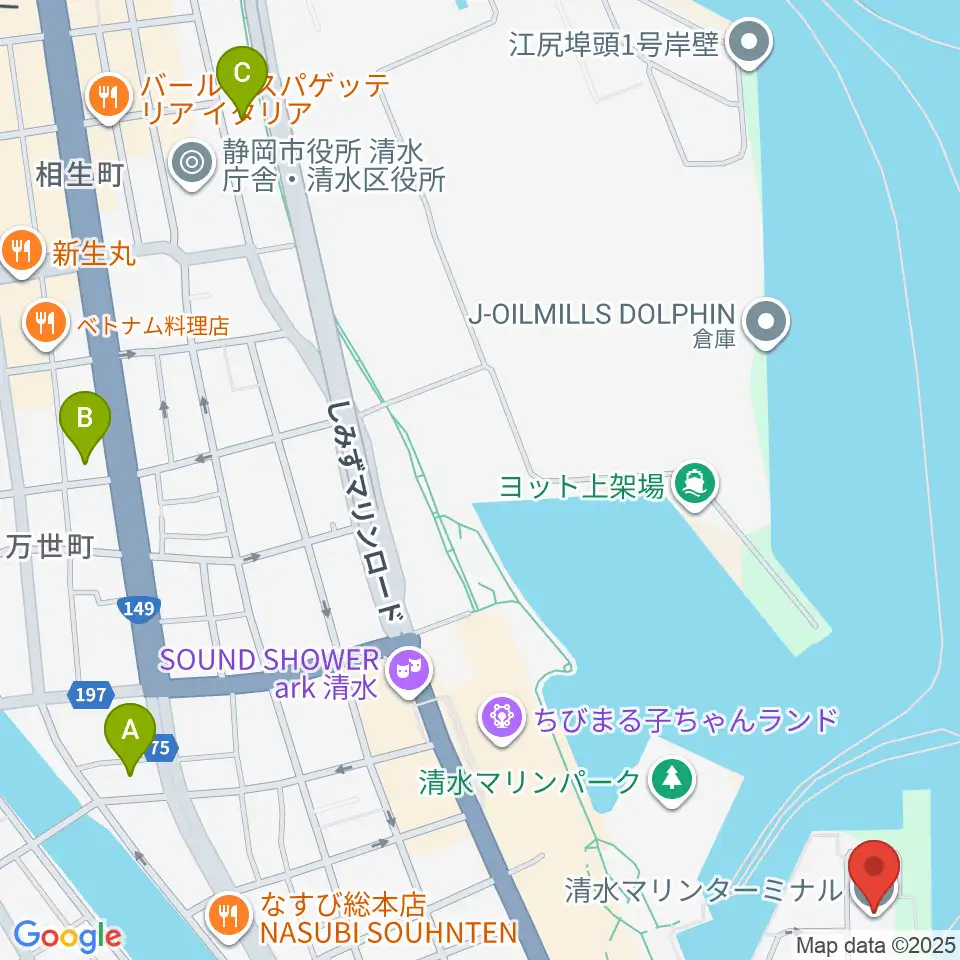 エフエムしみず マリンパル周辺のコンビニエンスストア一覧地図