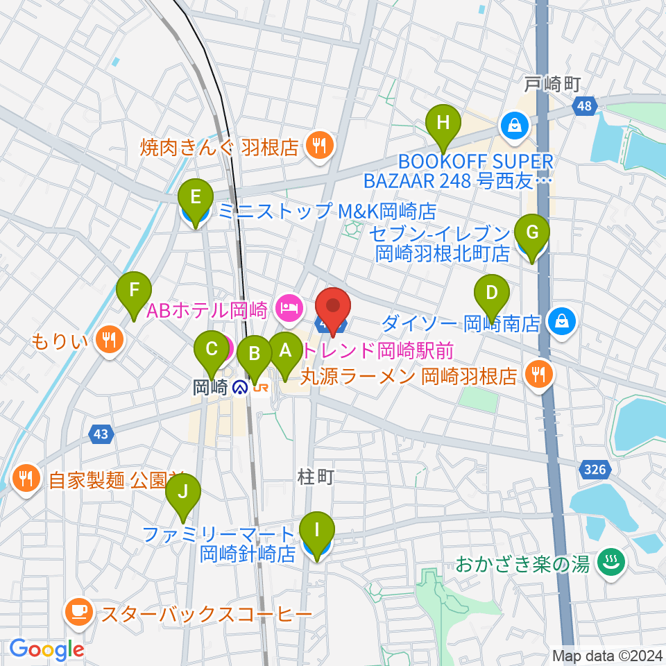 エフエムEGAO周辺のコンビニエンスストア一覧地図