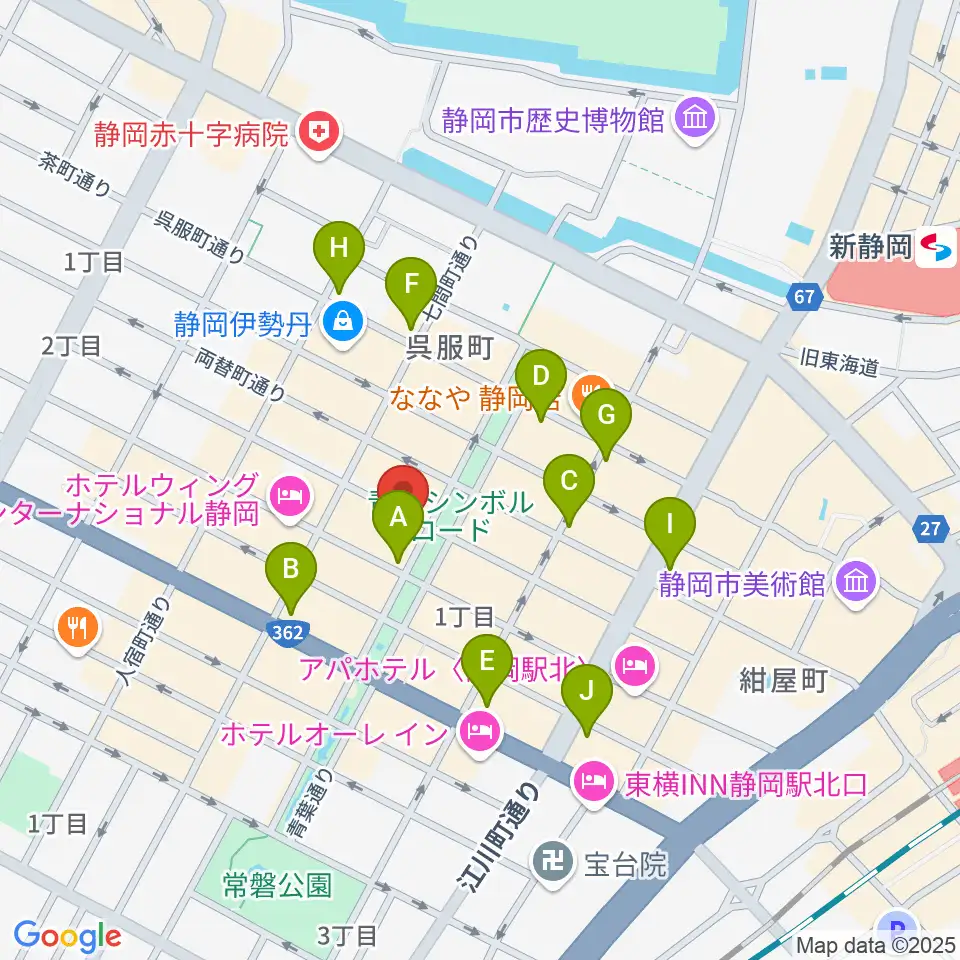 シティエフエム静岡 FM-Hi周辺のコンビニエンスストア一覧地図