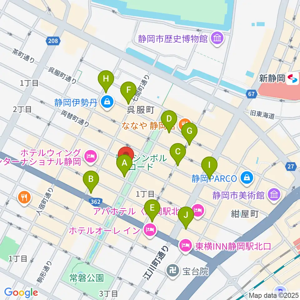 シティエフエム静岡 FM-Hi周辺のコンビニエンスストア一覧地図