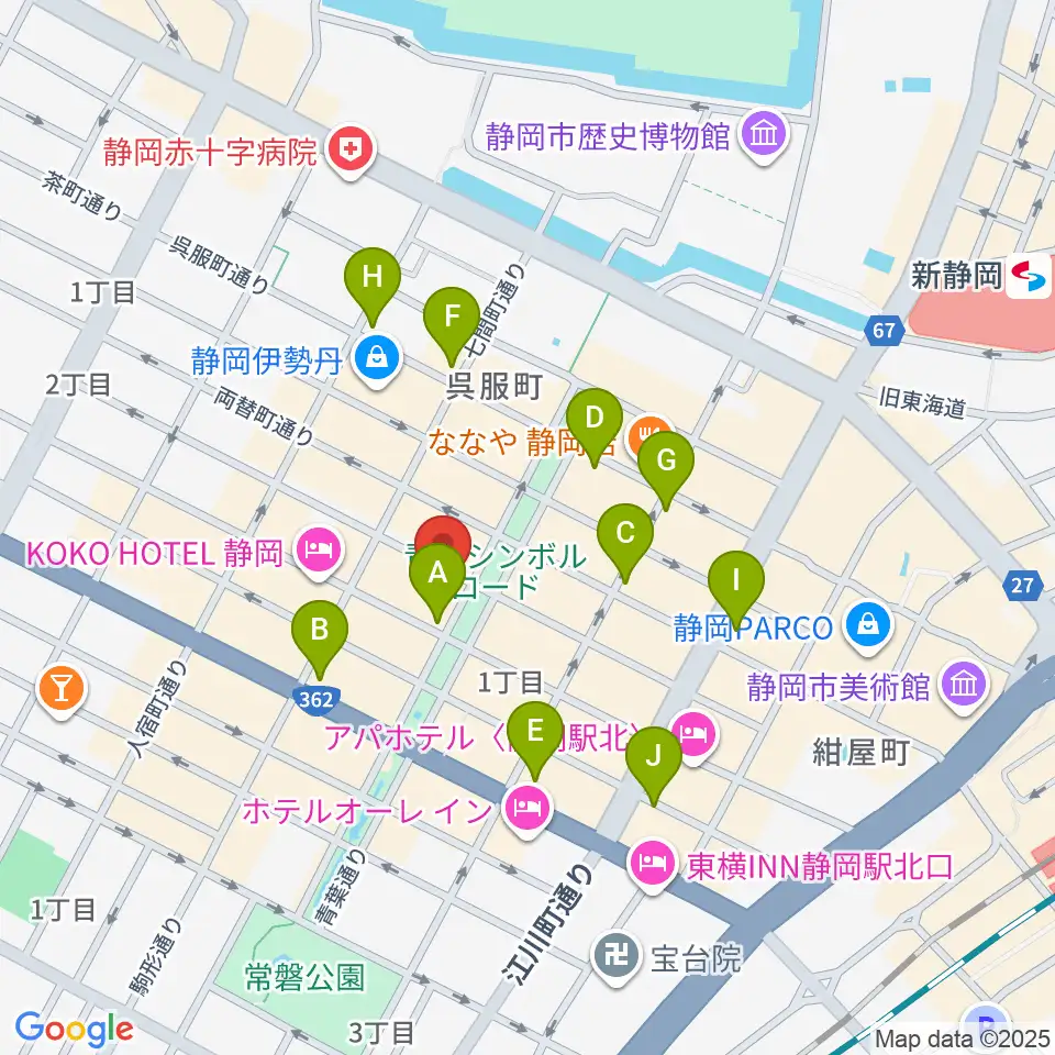 シティエフエム静岡 FM-Hi周辺のコンビニエンスストア一覧地図