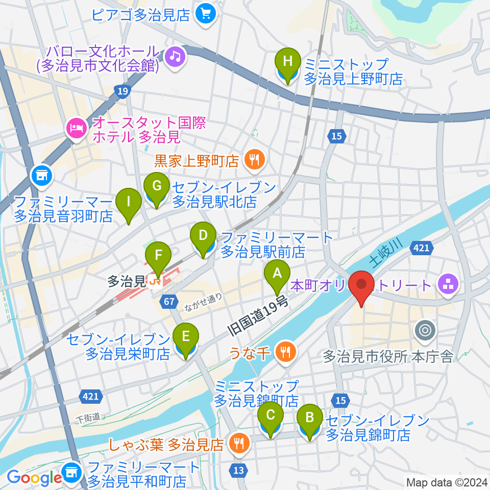 FM PiPi周辺のコンビニエンスストア一覧地図