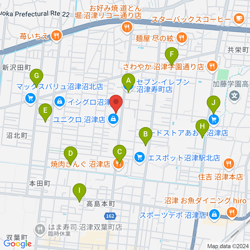 沼津コーストエフエム周辺のコンビニエンスストア一覧地図