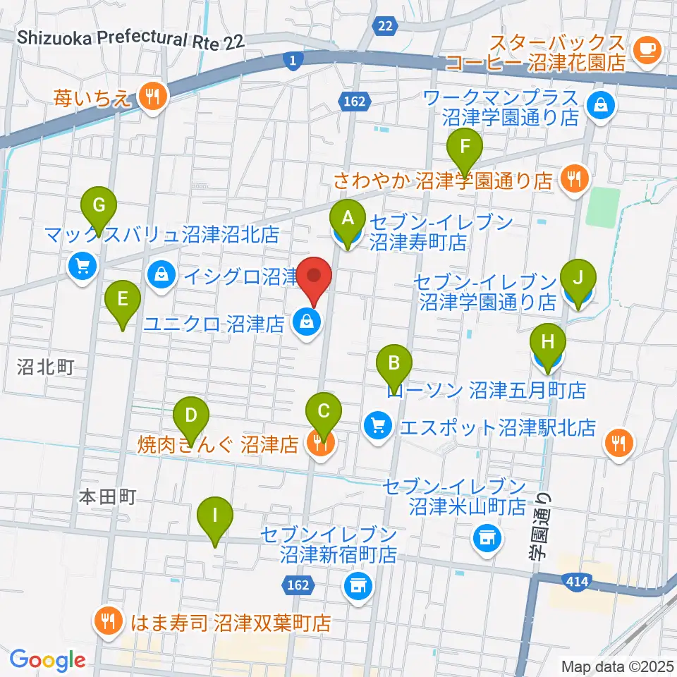 沼津コーストエフエム周辺のコンビニエンスストア一覧地図