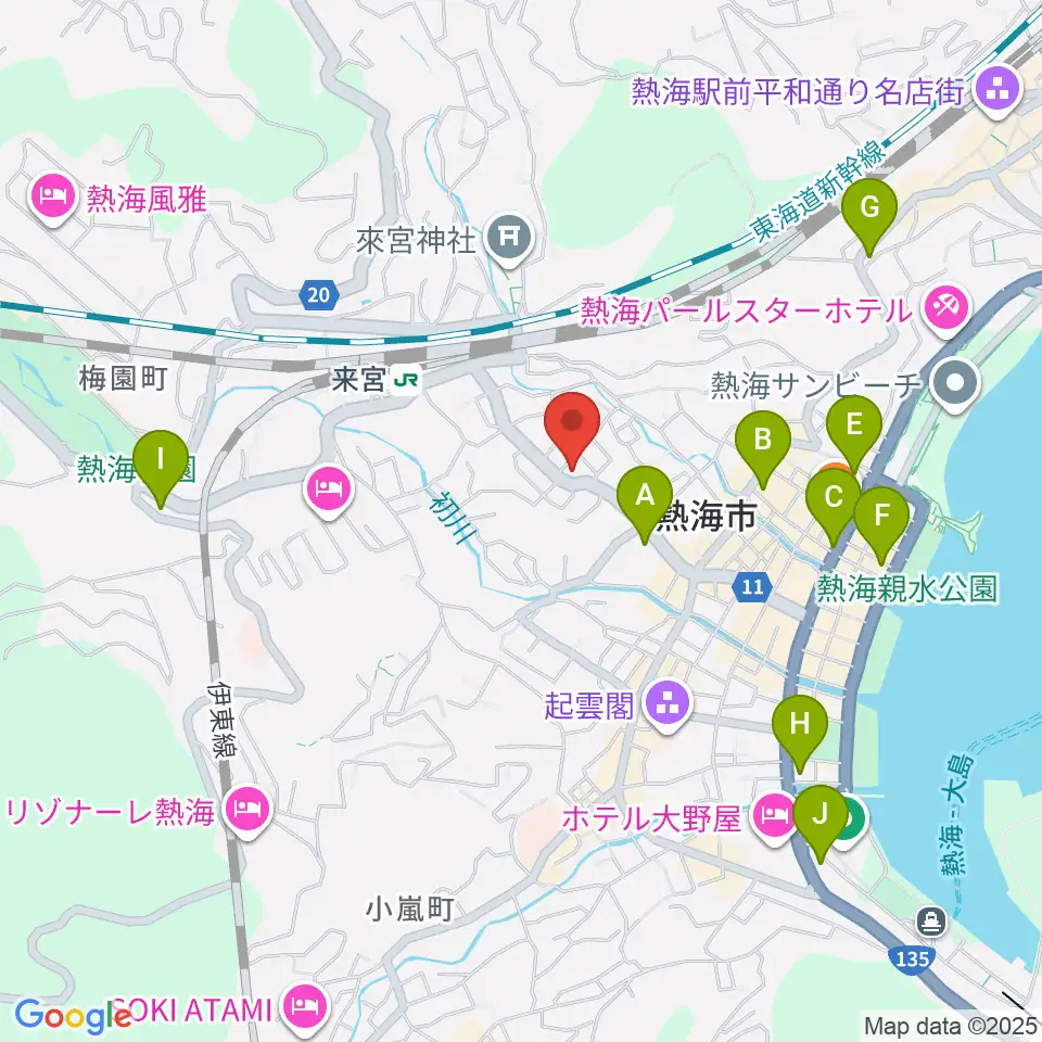 エフエム熱海湯河原 Ciao!周辺のコンビニエンスストア一覧地図
