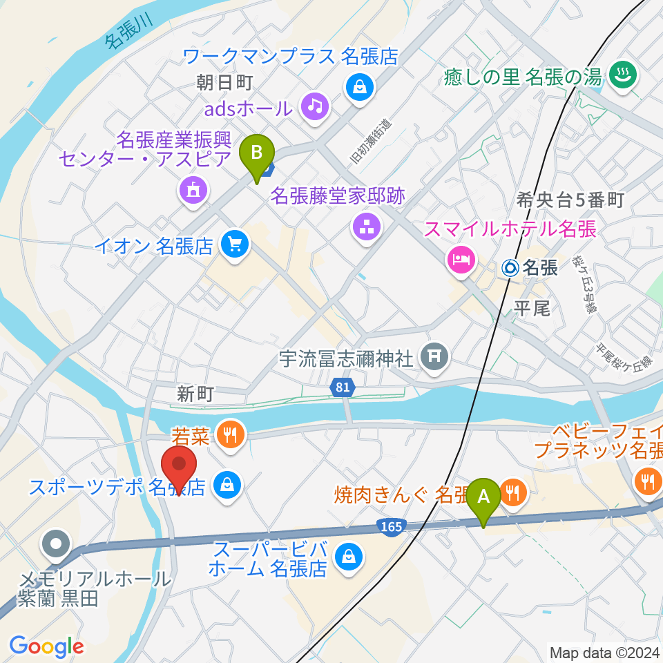 ads.FM周辺のコンビニエンスストア一覧地図