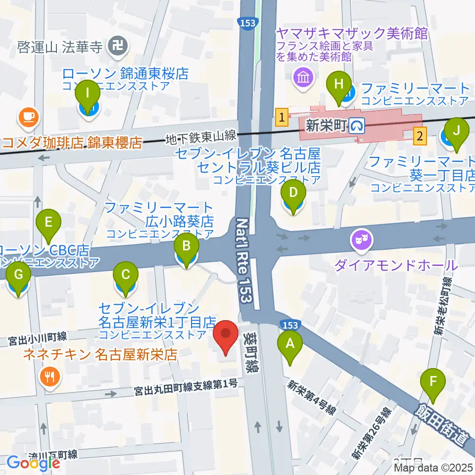 MID-FM761周辺のコンビニエンスストア一覧地図