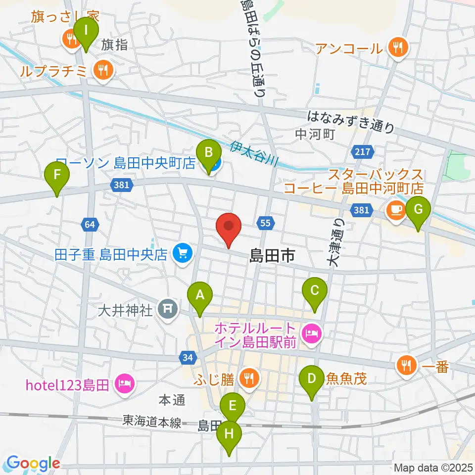 FM島田周辺のコンビニエンスストア一覧地図