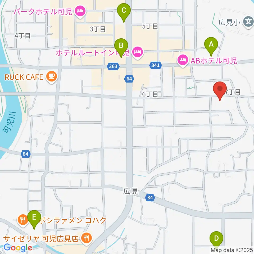 FMらら周辺のコンビニエンスストア一覧地図