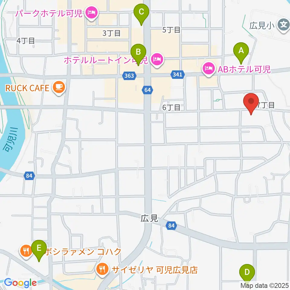 FMらら周辺のコンビニエンスストア一覧地図