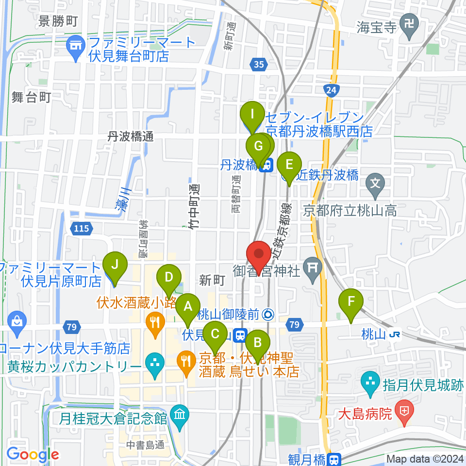 FM845周辺のコンビニエンスストア一覧地図