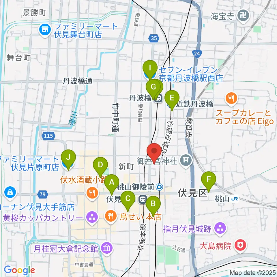 京都リビングエフエム FM845周辺のコンビニエンスストア一覧地図
