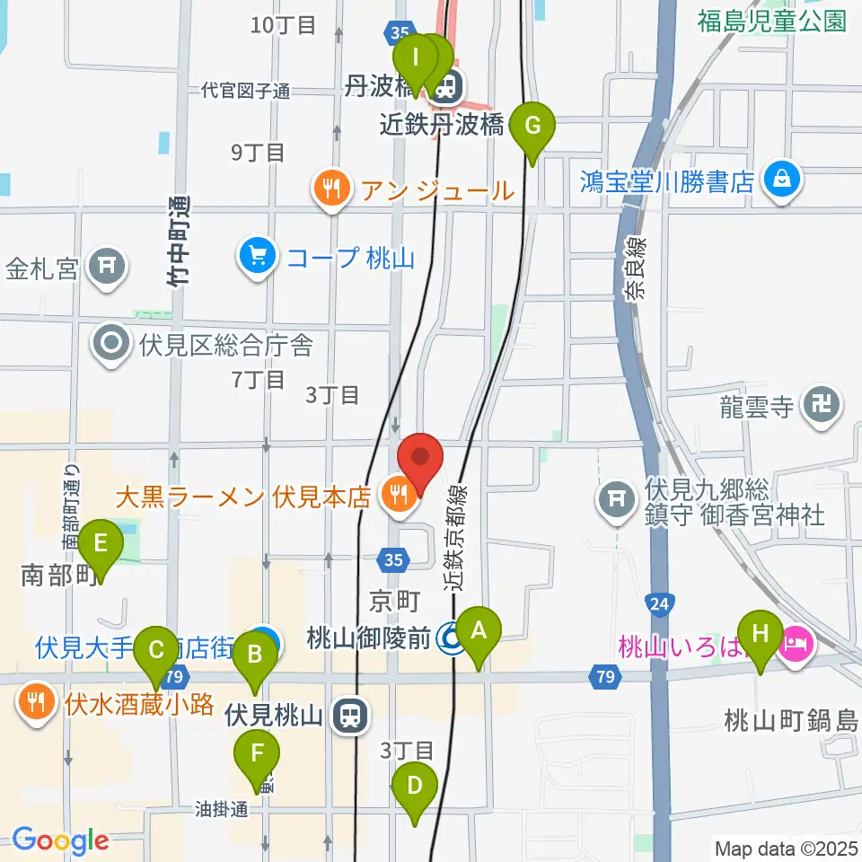 京都リビングエフエム FM845周辺のコンビニエンスストア一覧地図