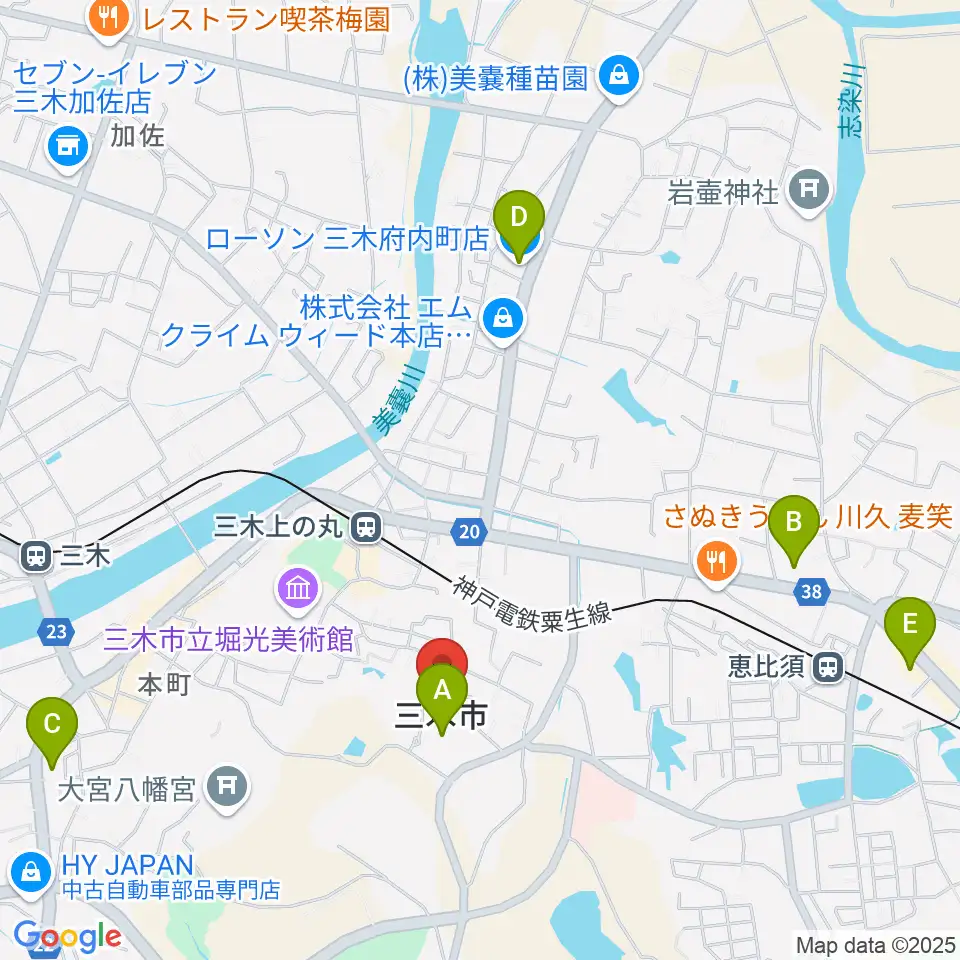 エフエムみっきぃ周辺のコンビニエンスストア一覧地図