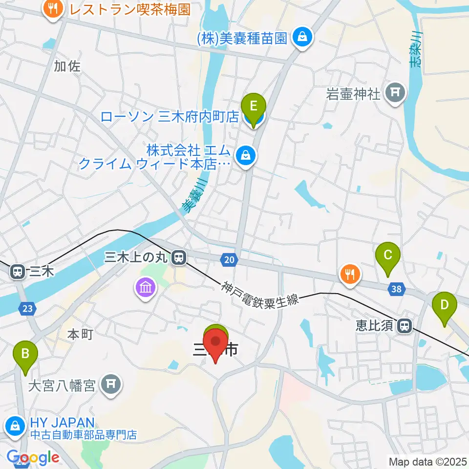 エフエムみっきぃ周辺のコンビニエンスストア一覧地図