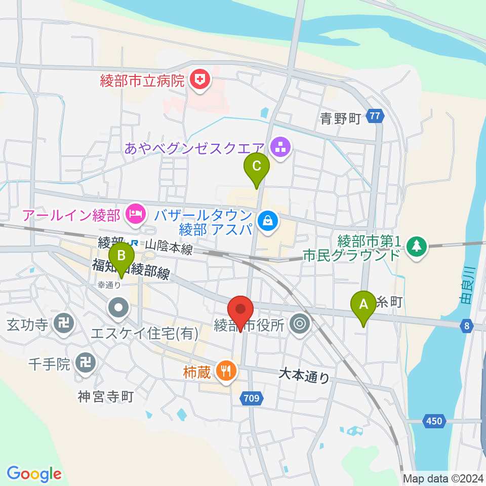 FMいかる周辺のコンビニエンスストア一覧地図