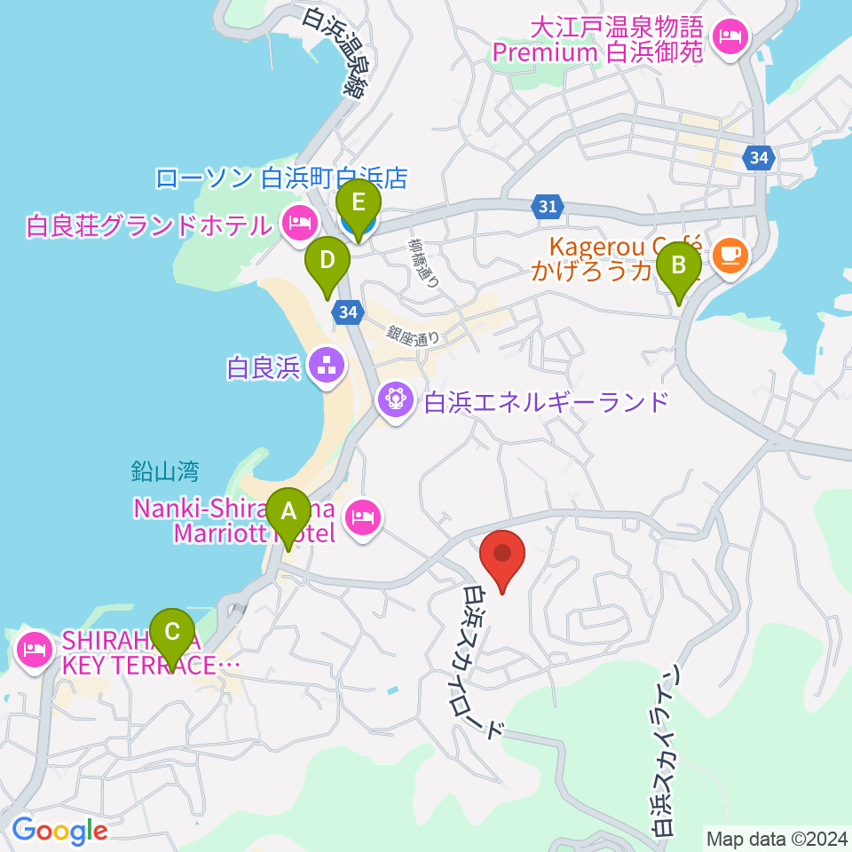 南紀白浜FMビーチステーション周辺のコンビニエンスストア一覧地図