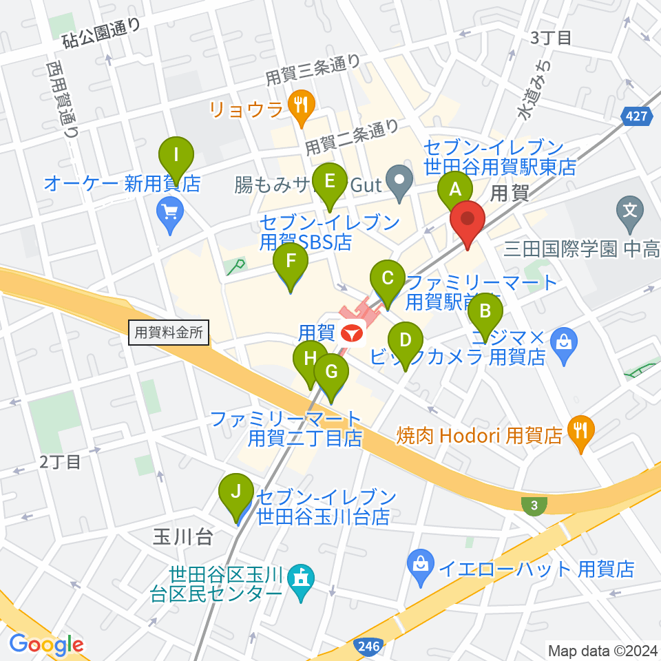 用賀キンのツボ周辺のコンビニエンスストア一覧地図