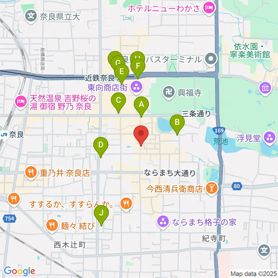ならどっとFM周辺のコンビニエンスストア一覧地図