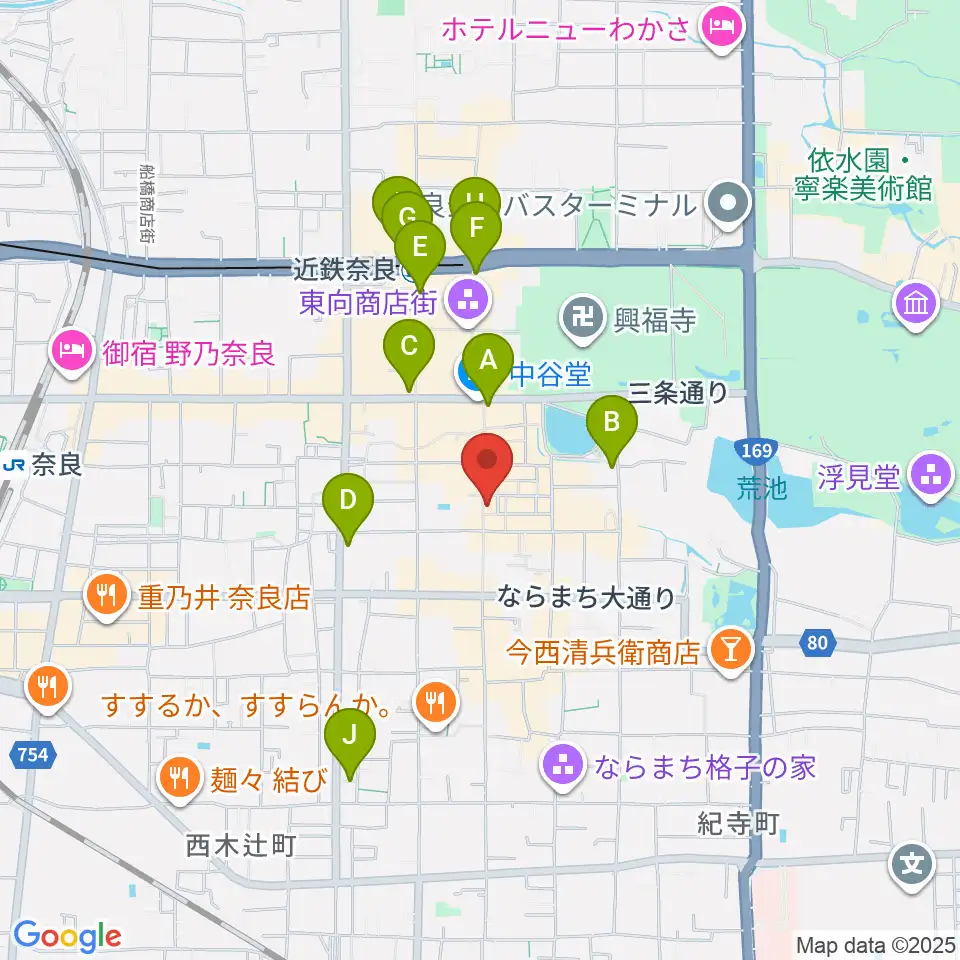 ならどっとFM周辺のコンビニエンスストア一覧地図