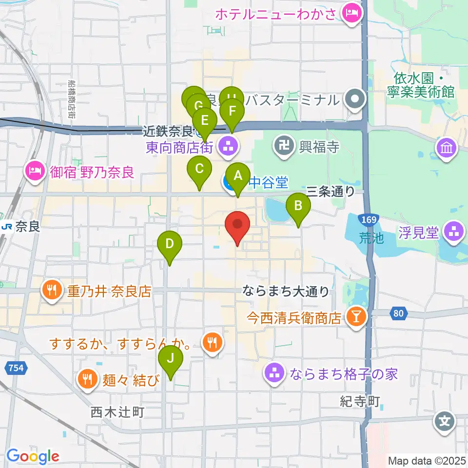 ならどっとFM周辺のコンビニエンスストア一覧地図