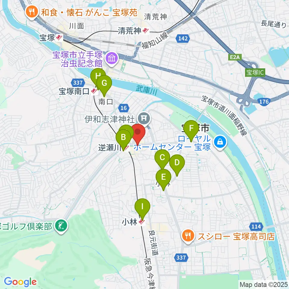 ハミングFM宝塚周辺のコンビニエンスストア一覧地図