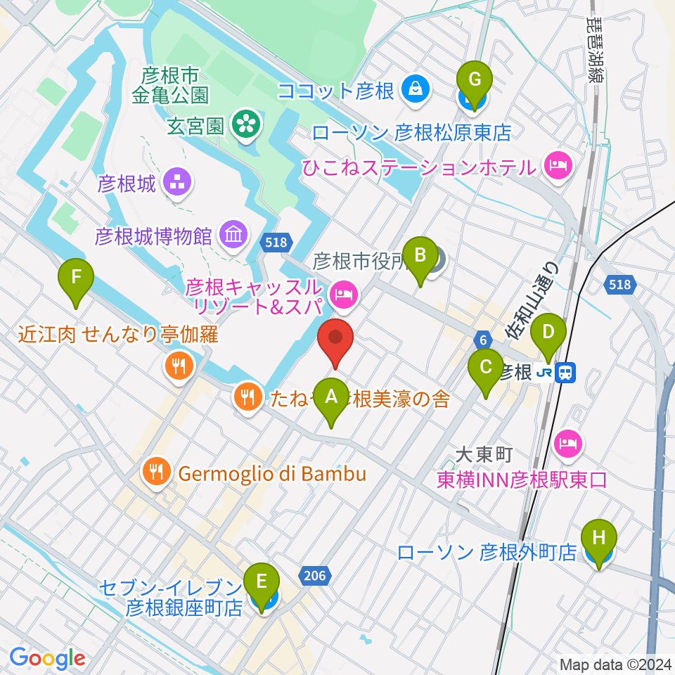 エフエムひこね周辺のコンビニエンスストア一覧地図