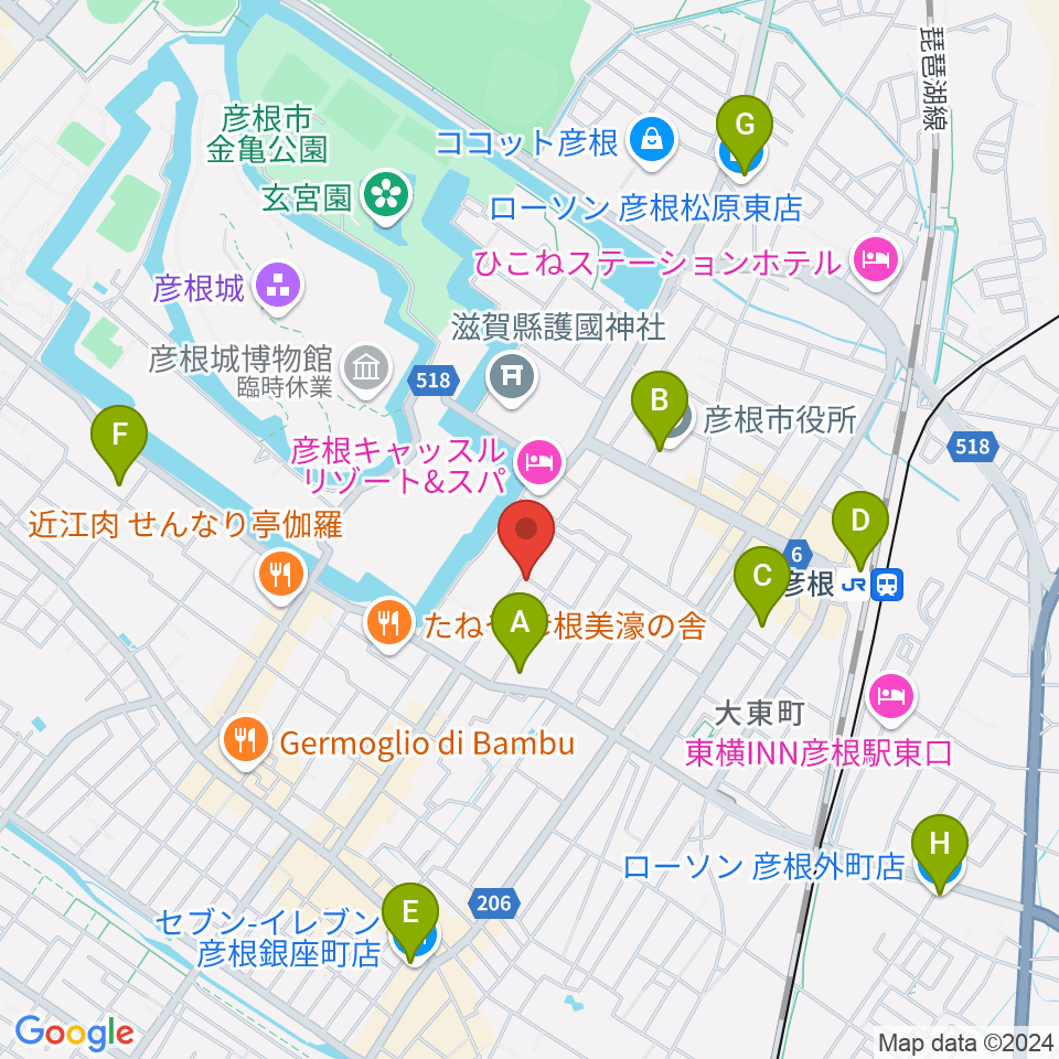 エフエムひこね周辺のコンビニエンスストア一覧地図