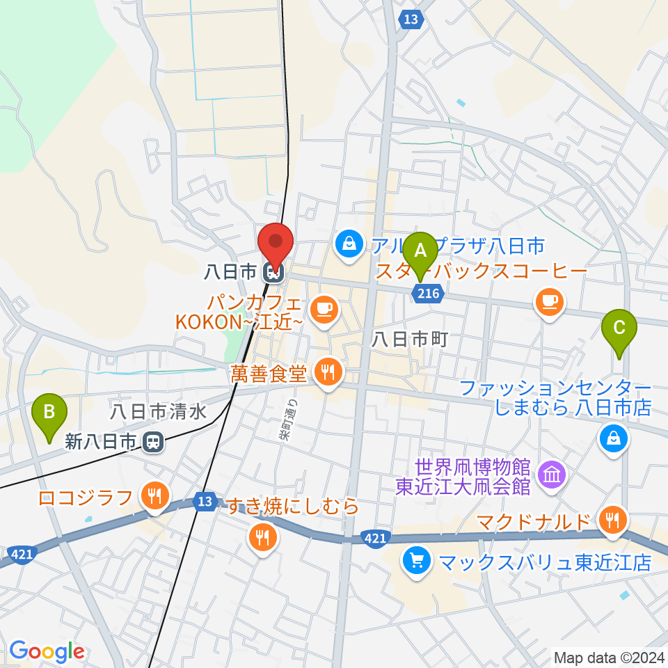 FMひがしおうみ ラジオスイート周辺のコンビニエンスストア一覧地図