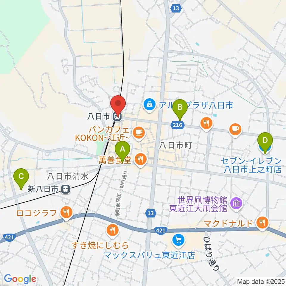 FMひがしおうみ ラジオスイート周辺のコンビニエンスストア一覧地図
