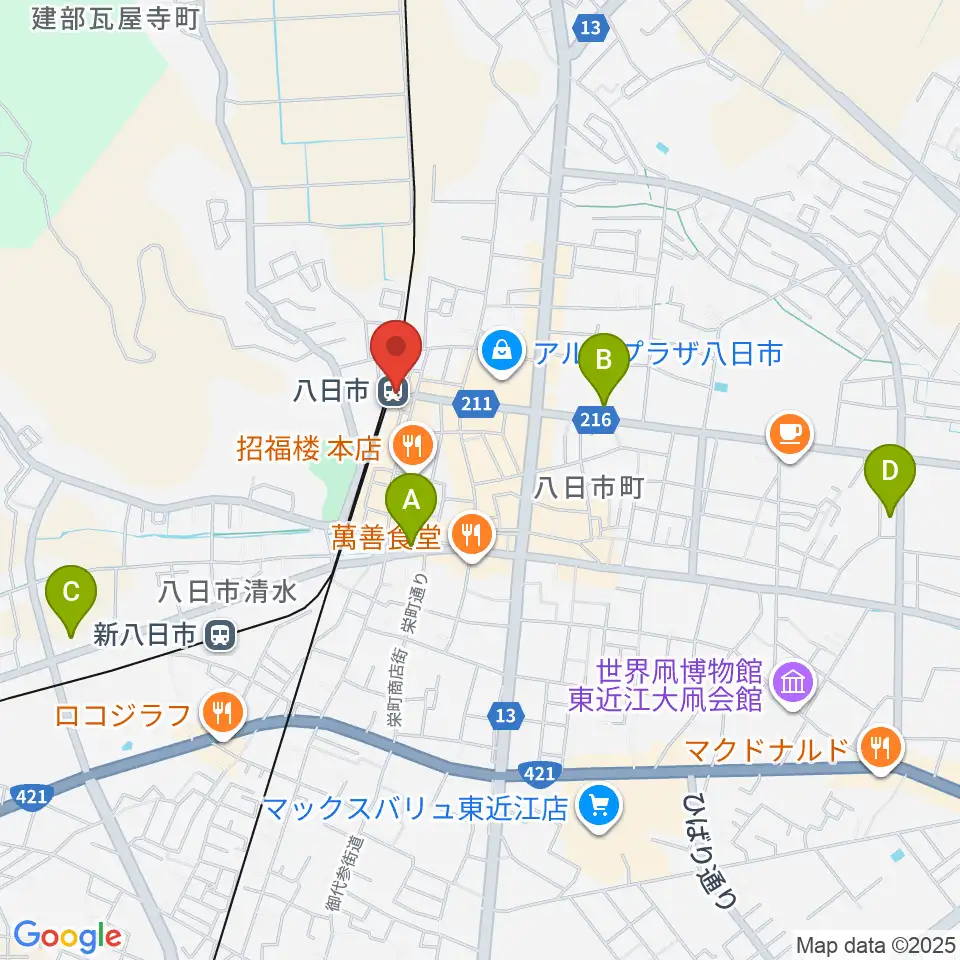 FMひがしおうみ ラジオスイート周辺のコンビニエンスストア一覧地図