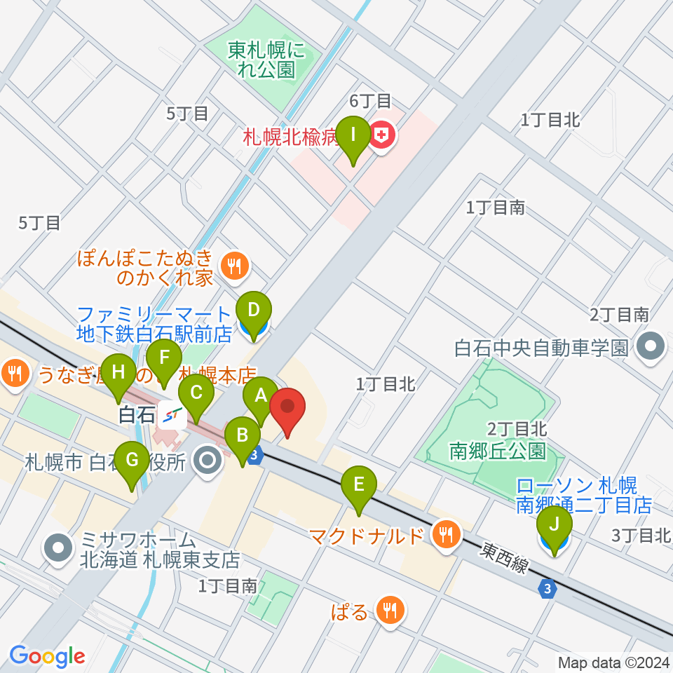 札幌Mellow周辺のコンビニエンスストア一覧地図