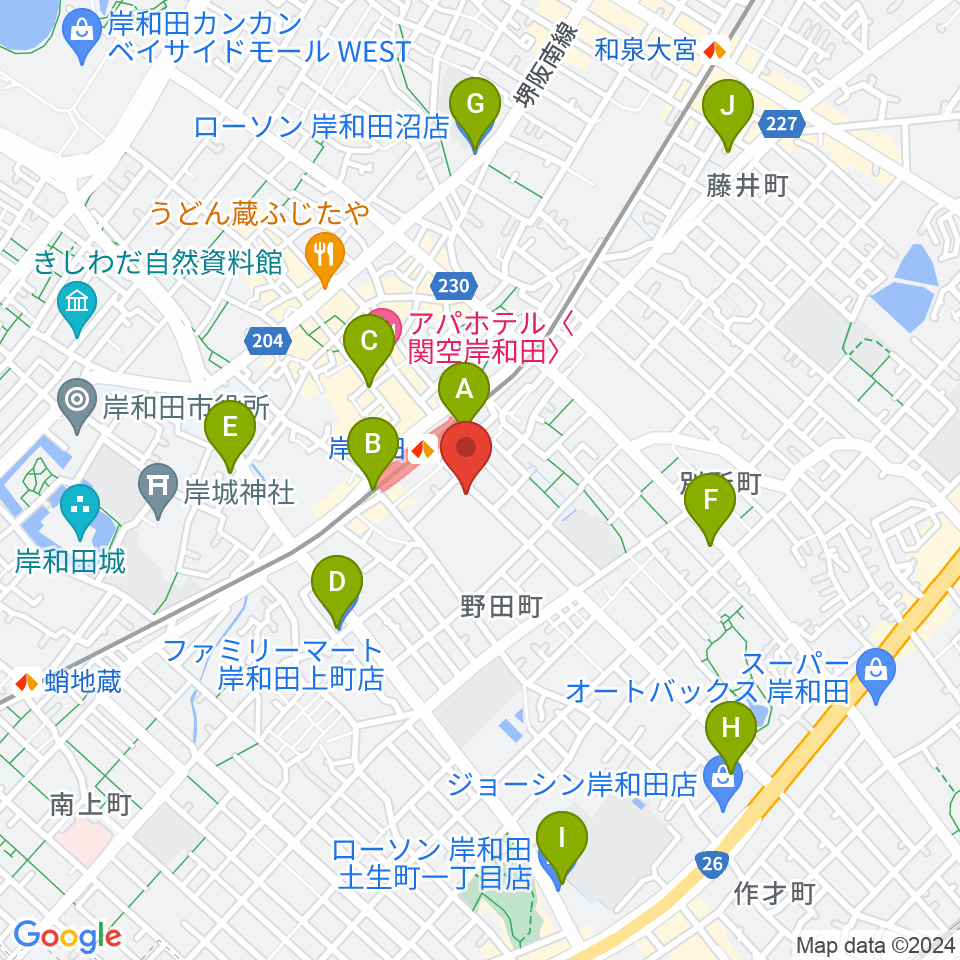 ラヂオきしわだ周辺のコンビニエンスストア一覧地図