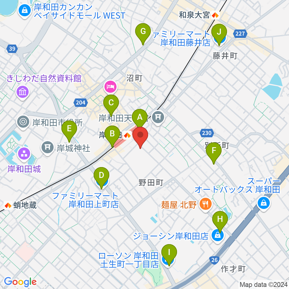 ラヂオきしわだ周辺のコンビニエンスストア一覧地図