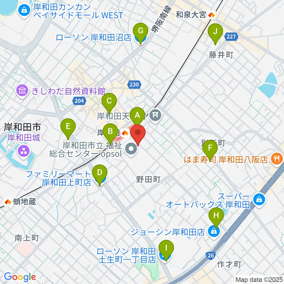 ラヂオきしわだ周辺のコンビニエンスストア一覧地図