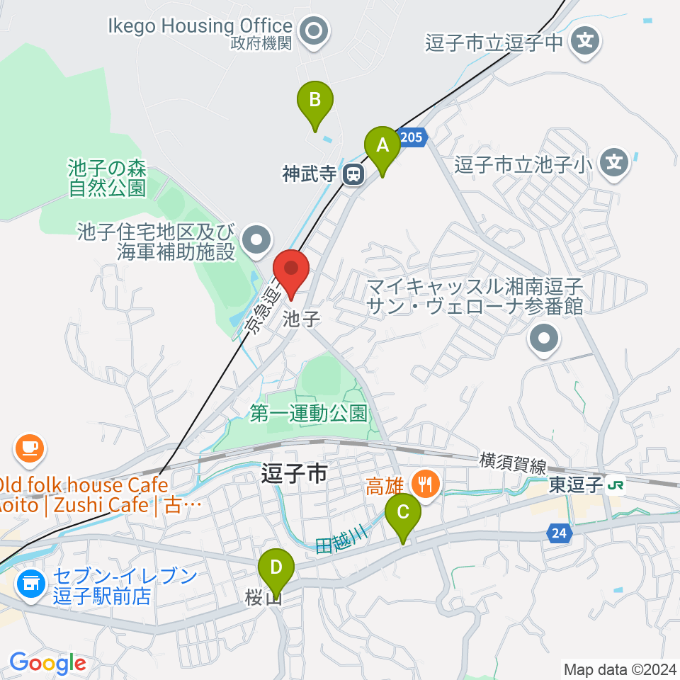 湘南ビーチFM周辺のコンビニエンスストア一覧地図