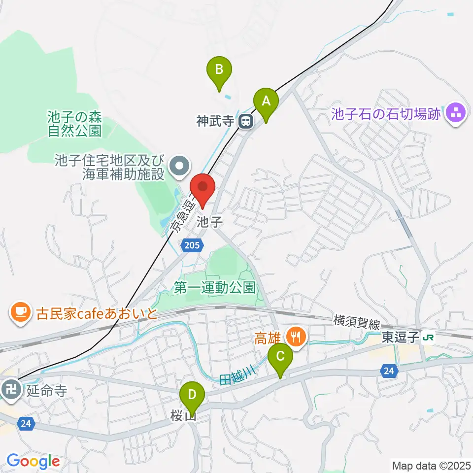 湘南ビーチFM周辺のコンビニエンスストア一覧地図