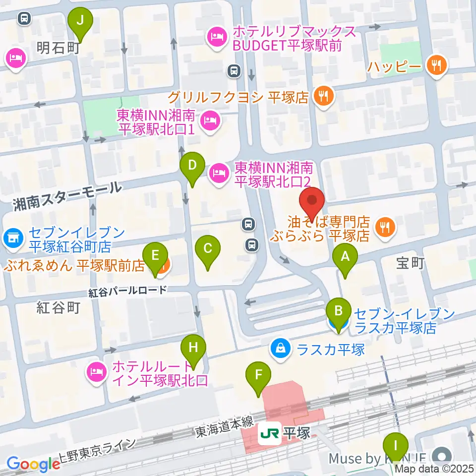 FM湘南ナパサ周辺のコンビニエンスストア一覧地図