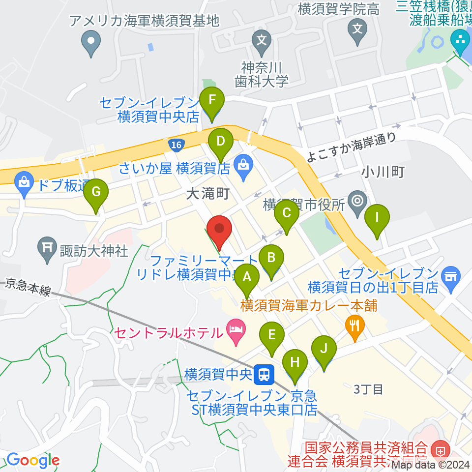 FMブルー湘南周辺のコンビニエンスストア一覧地図