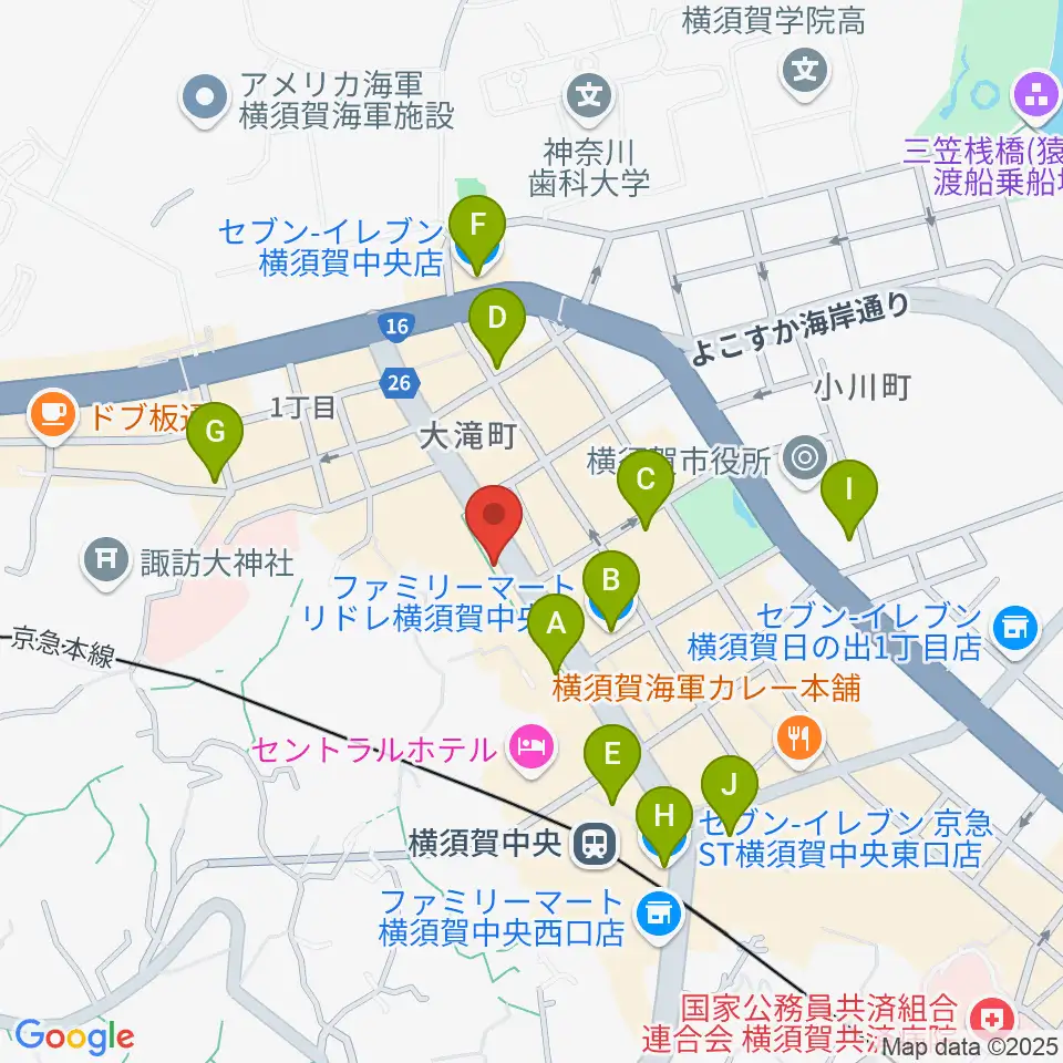 FMブルー湘南周辺のコンビニエンスストア一覧地図