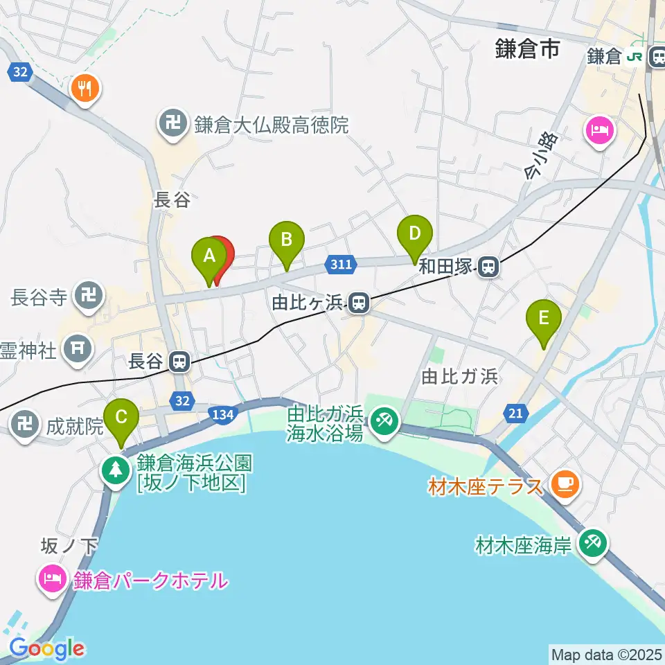 鎌倉エフエム周辺のコンビニエンスストア一覧地図