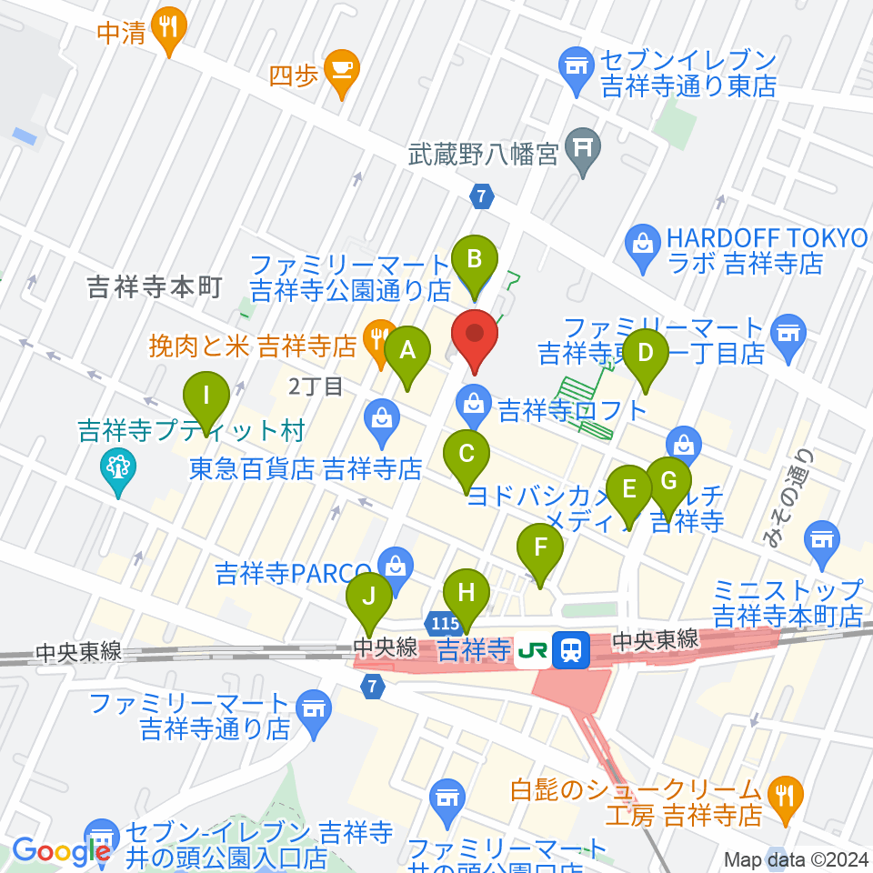 むさしのFM周辺のコンビニエンスストア一覧地図