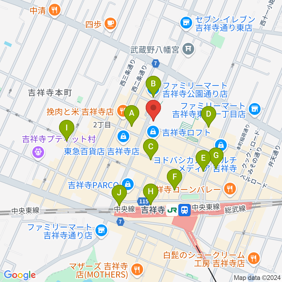 むさしのFM周辺のコンビニエンスストア一覧地図