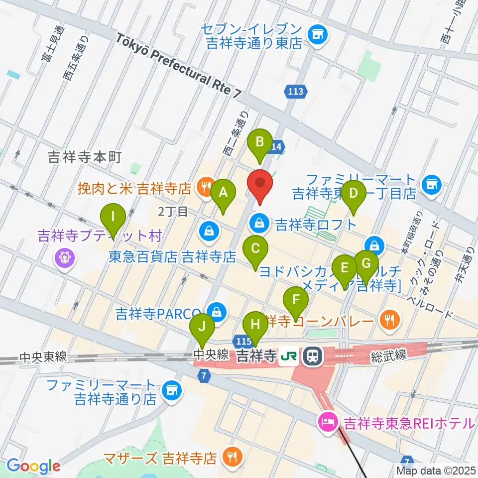むさしのFM周辺のコンビニエンスストア一覧地図