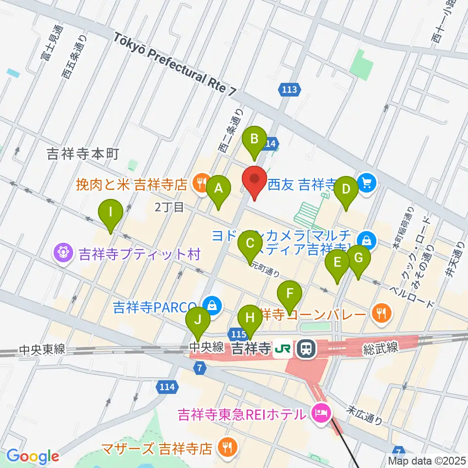 むさしのFM周辺のコンビニエンスストア一覧地図