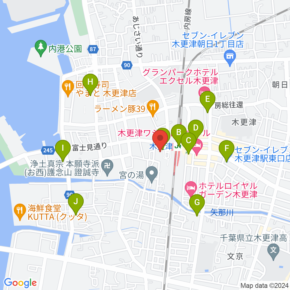 かずさエフエム周辺のコンビニエンスストア一覧地図