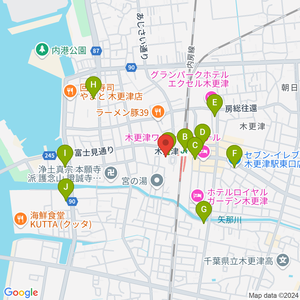 かずさエフエム周辺のコンビニエンスストア一覧地図