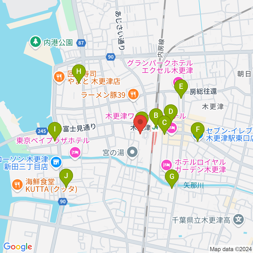 かずさエフエム周辺のコンビニエンスストア一覧地図